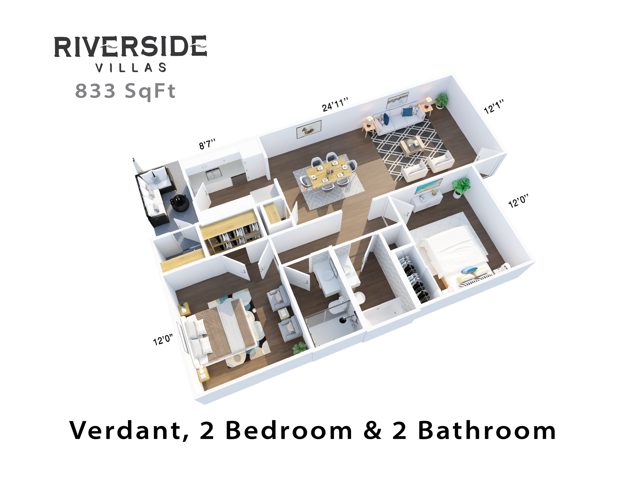 Verdant 2x2 Floor Plan - Riverside Villas