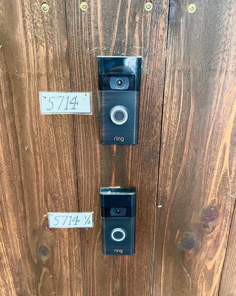 RING doorbell (on security gate) - 5714 Virginia Ave