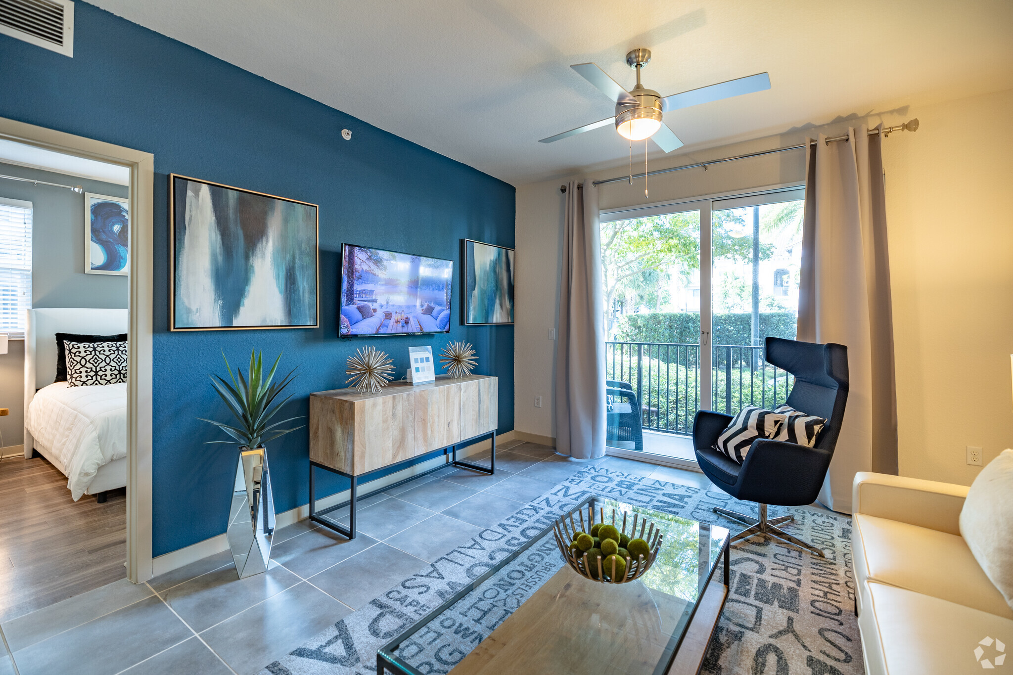 2BR, 2BA - 1,112SF - Living Room - Azura