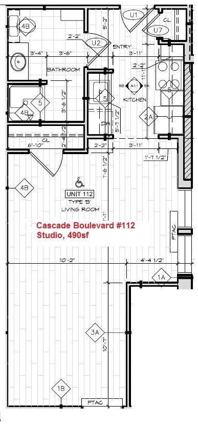 Apt 112 Traditional Studio - Cascade Boulevard