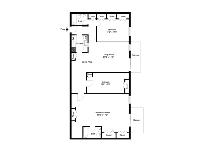 Three Bedroom Two Bathroom - The Lafayette at Valley Forge
