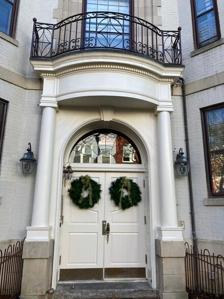 Front door in holiday dress - 3014 Dent Pl NW
