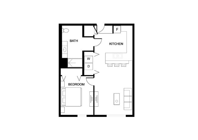 B1 - One bedroom 700 sf - Riverside Retreat at Federal City