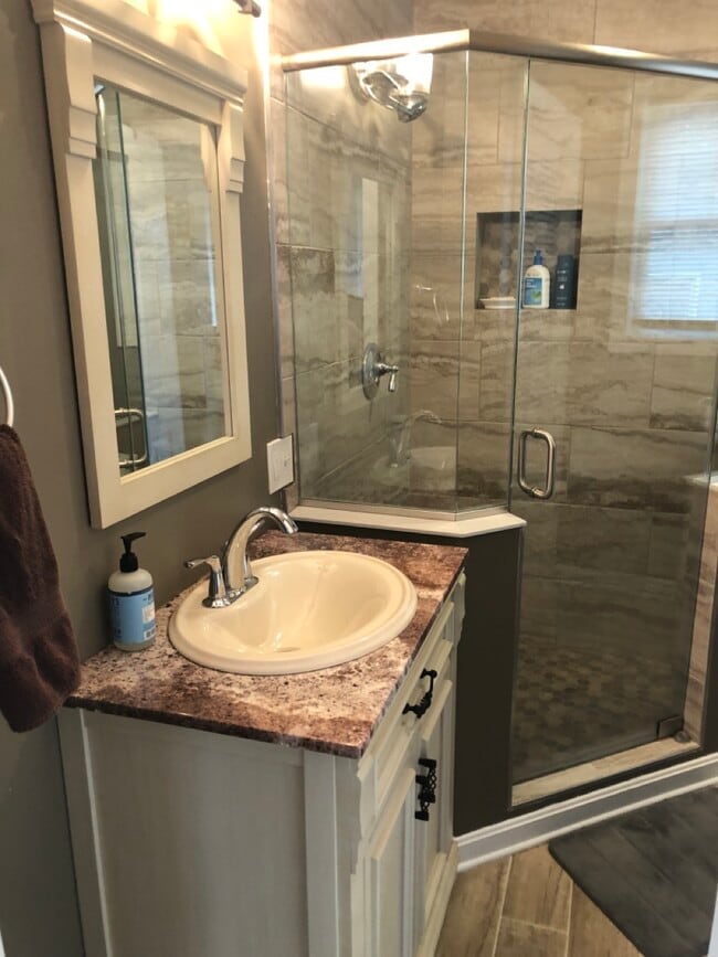 Downstairs bathroom with shower - 80 Lake Attitash Rd