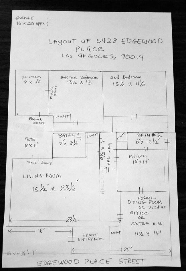 layout of house - 5428 Edgewood Pl