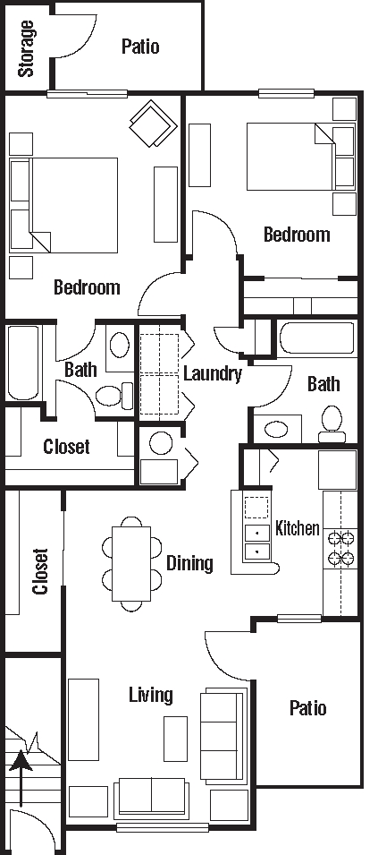 2BR/2BA w/ patio - Autumn Woods