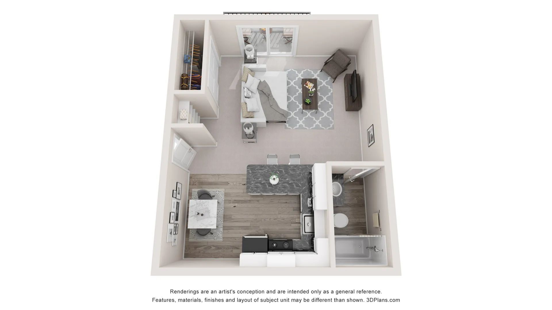 A 3D floor plan rendering of The Cape. - Welby Park Estates