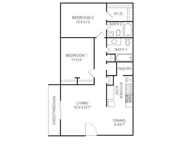 2 Bed 2 Bath Phase 1 - The Vic Student Apartments