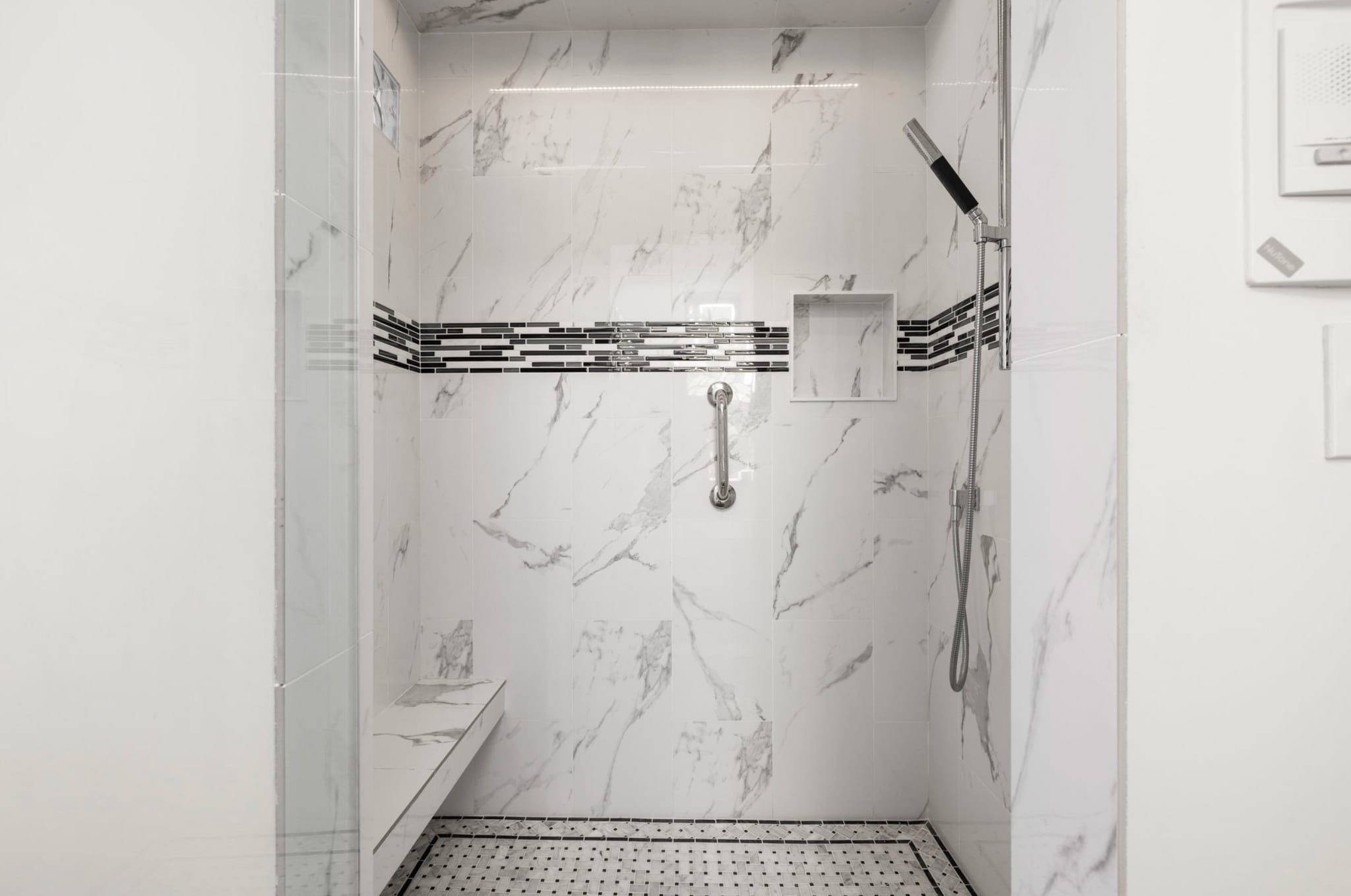 Primary suite walk in shower. - 120 Mast Mall