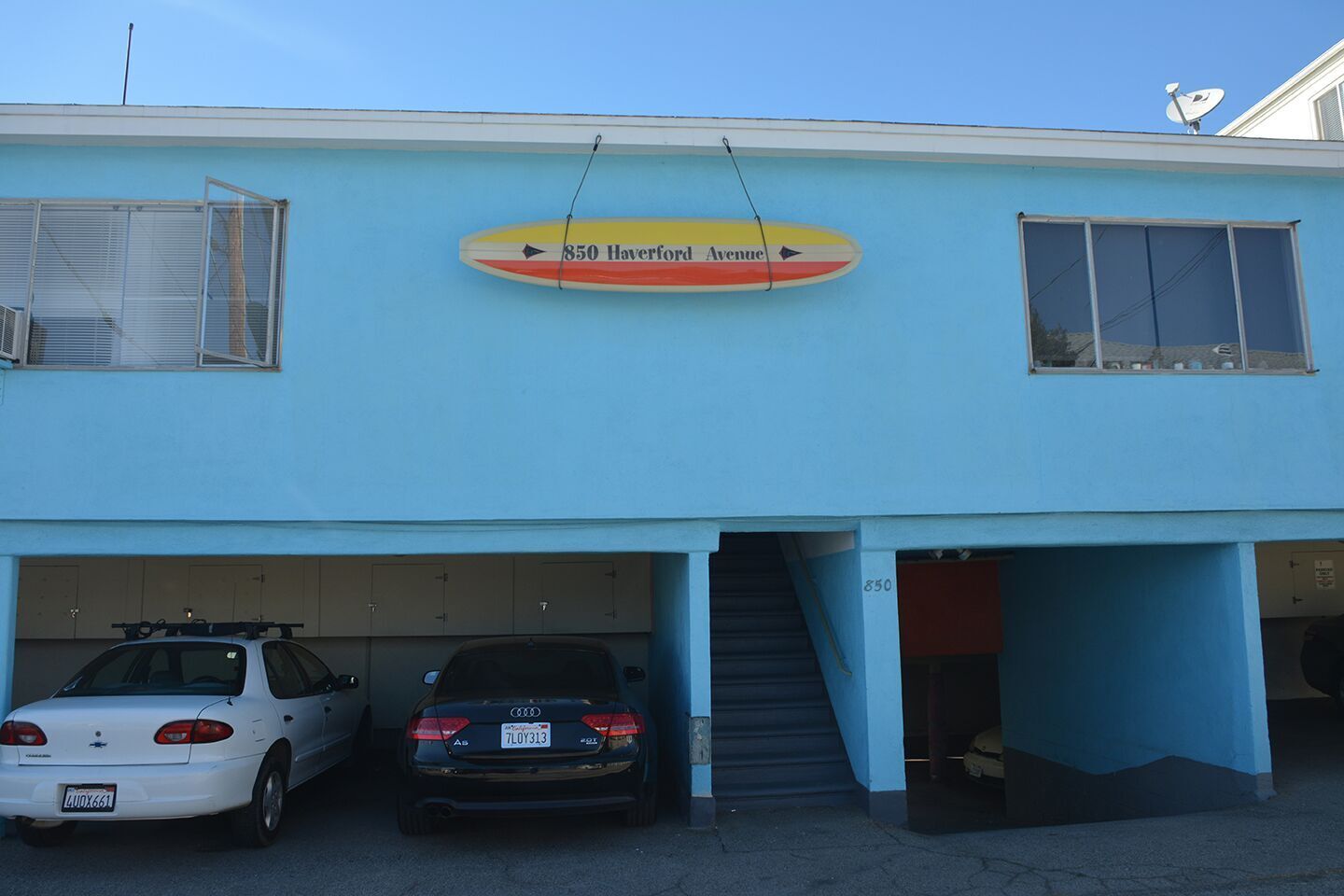 Alley Facade with Surfboard Address BoardgC - 850 Haverford Ave