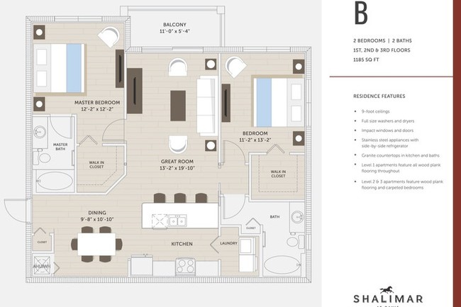 Two bedrooms/ Two baths - Shalimar at Davie