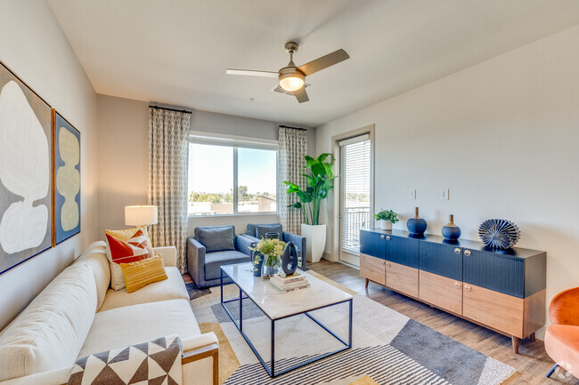 2BR, 2BA - 1298SF - Living Room - Alexan Tempe