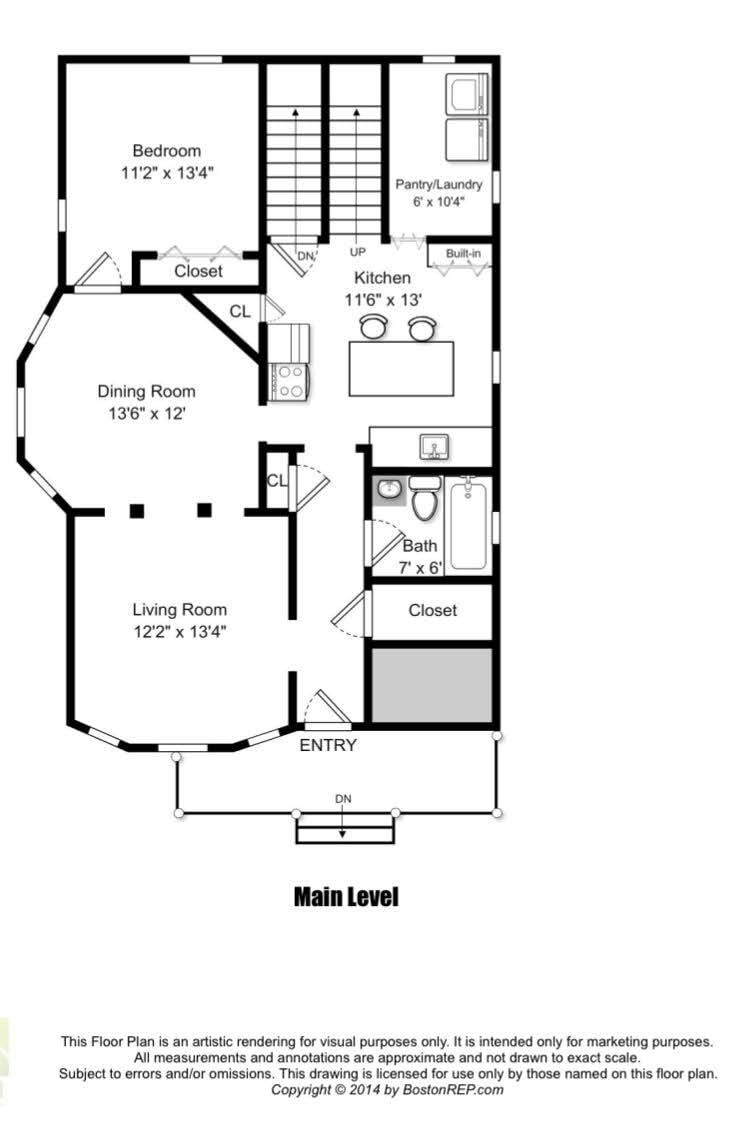 Floor plan, first floor. - 59 Cameron Ave