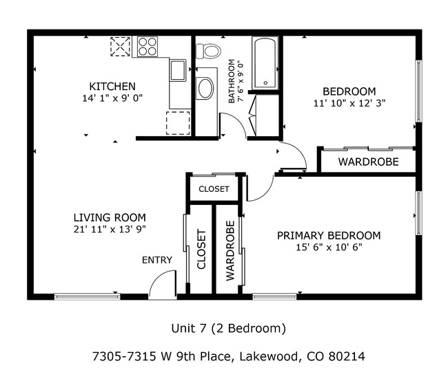 OAKVIEW 2X1 FLOOR PLAN IMAGE - OakView Apartments
