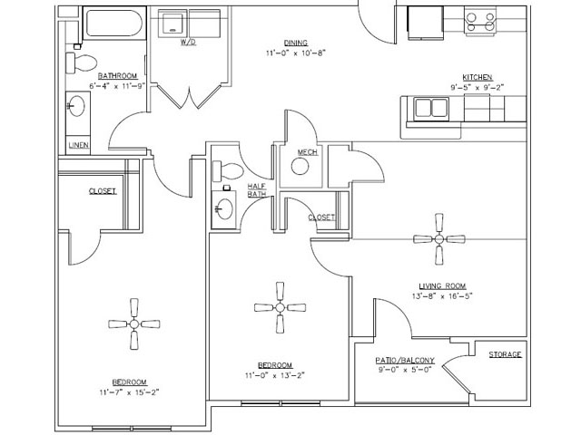 2BR/1.5BA - Villas of Country Club