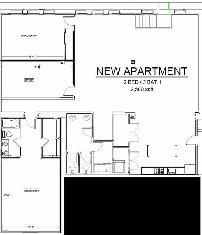 The Gibson Floorplan - O'Donnell Apartments