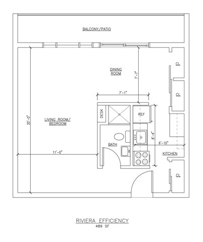 Studio Floor Plan - Riviera