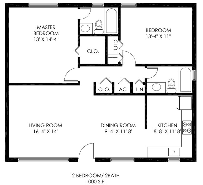 2BR/2BA - The Key West