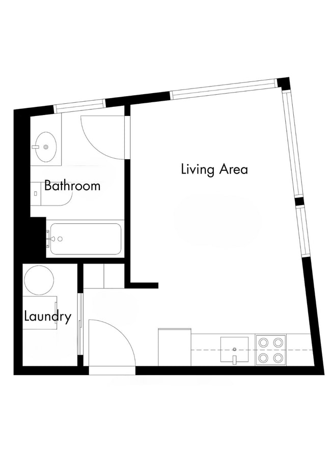 Gable Studio 323 SF.png - Cartwright Apartments