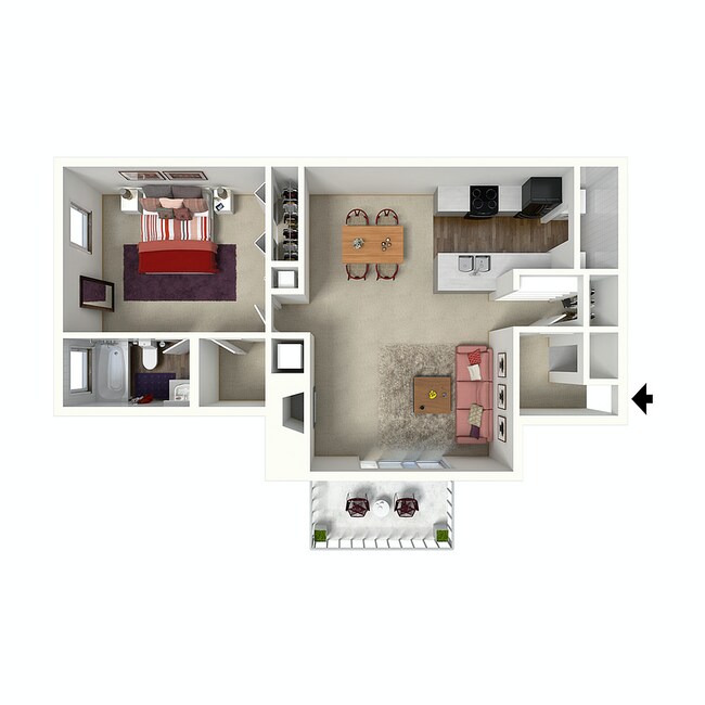 Bamboo | 1 Bed 1 Bath | 768 sq ft | Park at Midtown Apartments in Greensboro - Park at Midtown