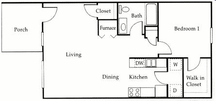 One Bedroom - Canterbury House Apartments - Columbus