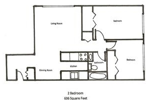 2BR/1BA - South View Apartments