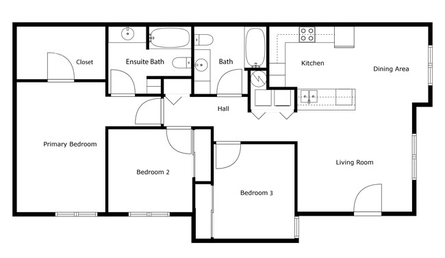 3 Bedroom, 2 Bathroom - Parkside Village