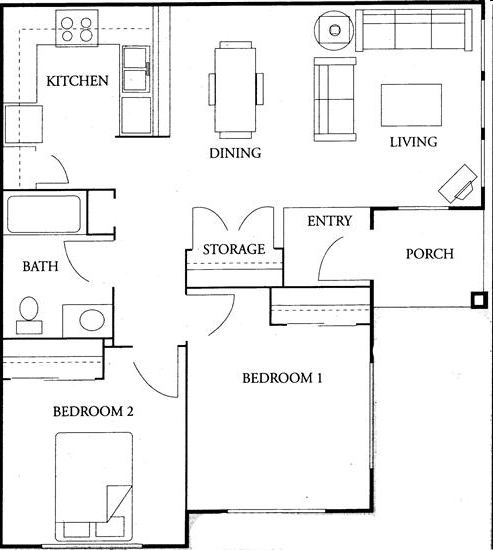 2BR/1BA - Evergreen Cottages