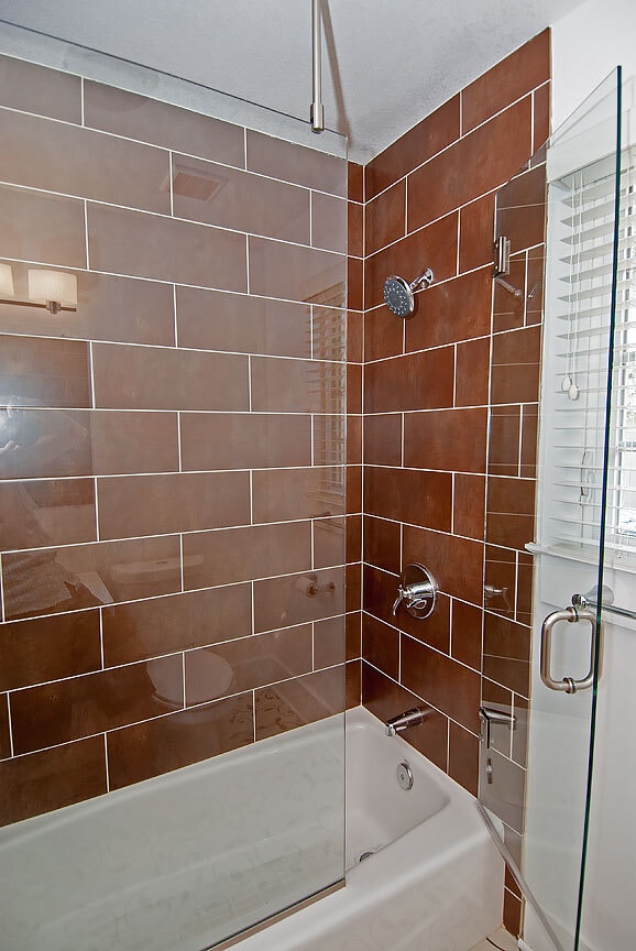 Tub &amp; Shower with custom glass enclosure - 60 W Lewis Ave
