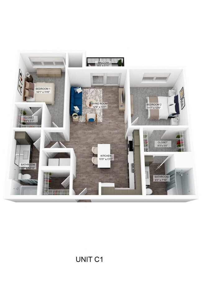 Floorplan - Oakdale Commons - 55+