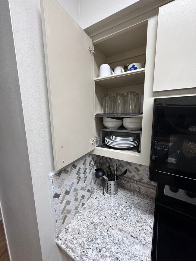 Kitchen-dishes included in rental - 2905 Swisher St