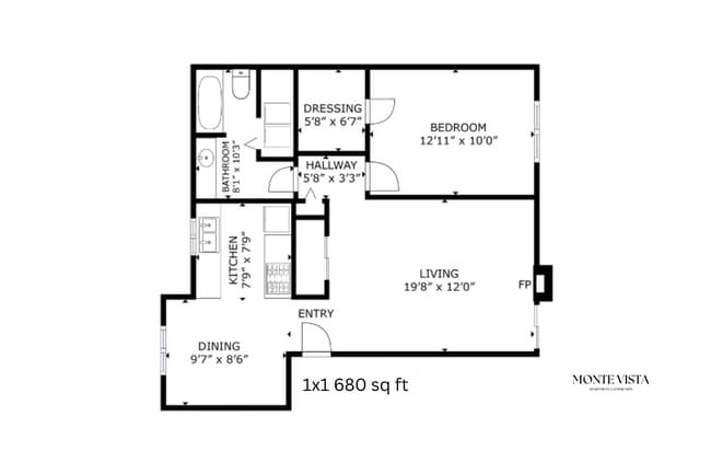1x1 l 680 sq ft l Monte Vista - Monte Vista Apartments