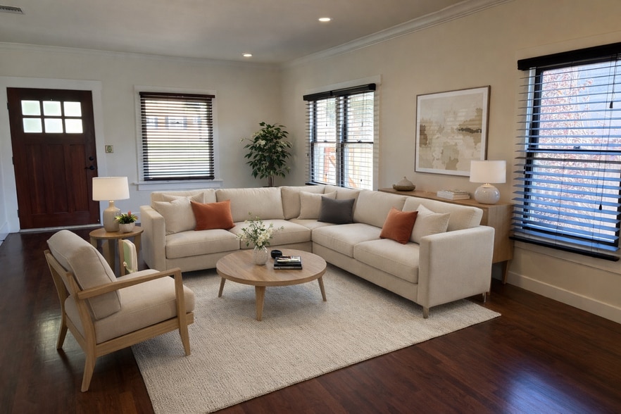 Virtually Staged living room - 1740 Whitefield Rd