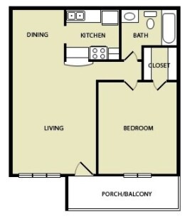 Tradewinds - Plan A - 1 Beds - 1 Baths - 621 Sq. ft. - Tradewinds Apartments