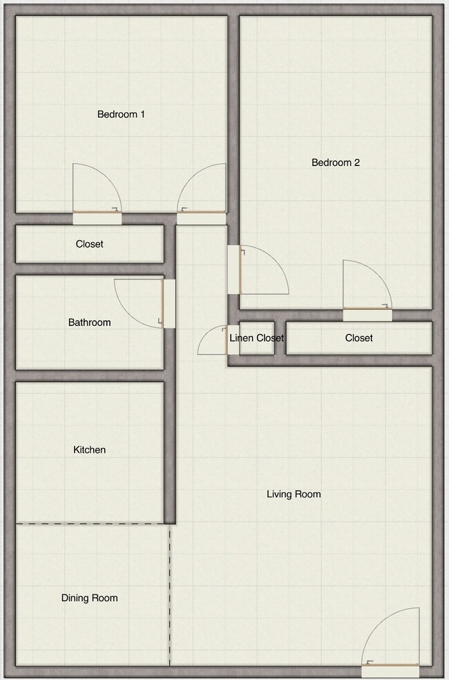 2 Bedroom Floor Plan - 9301 Fishermans Rd