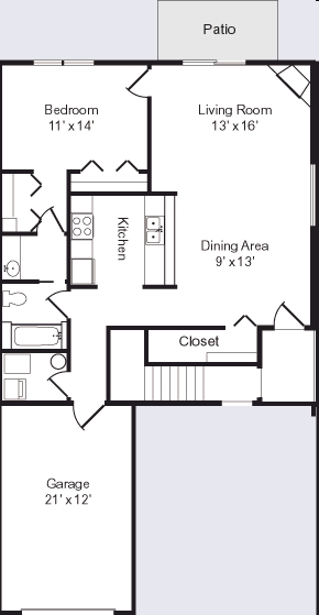 1BR/1BA - Powder Hill Terrace
