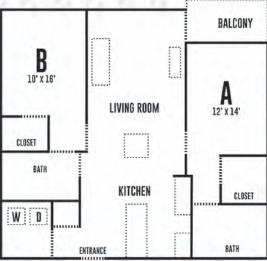 2BR/1BA - District Lofts