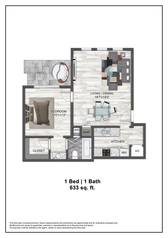 1 bed 1 bath 633 Sqft - Oasis Springs Apartments