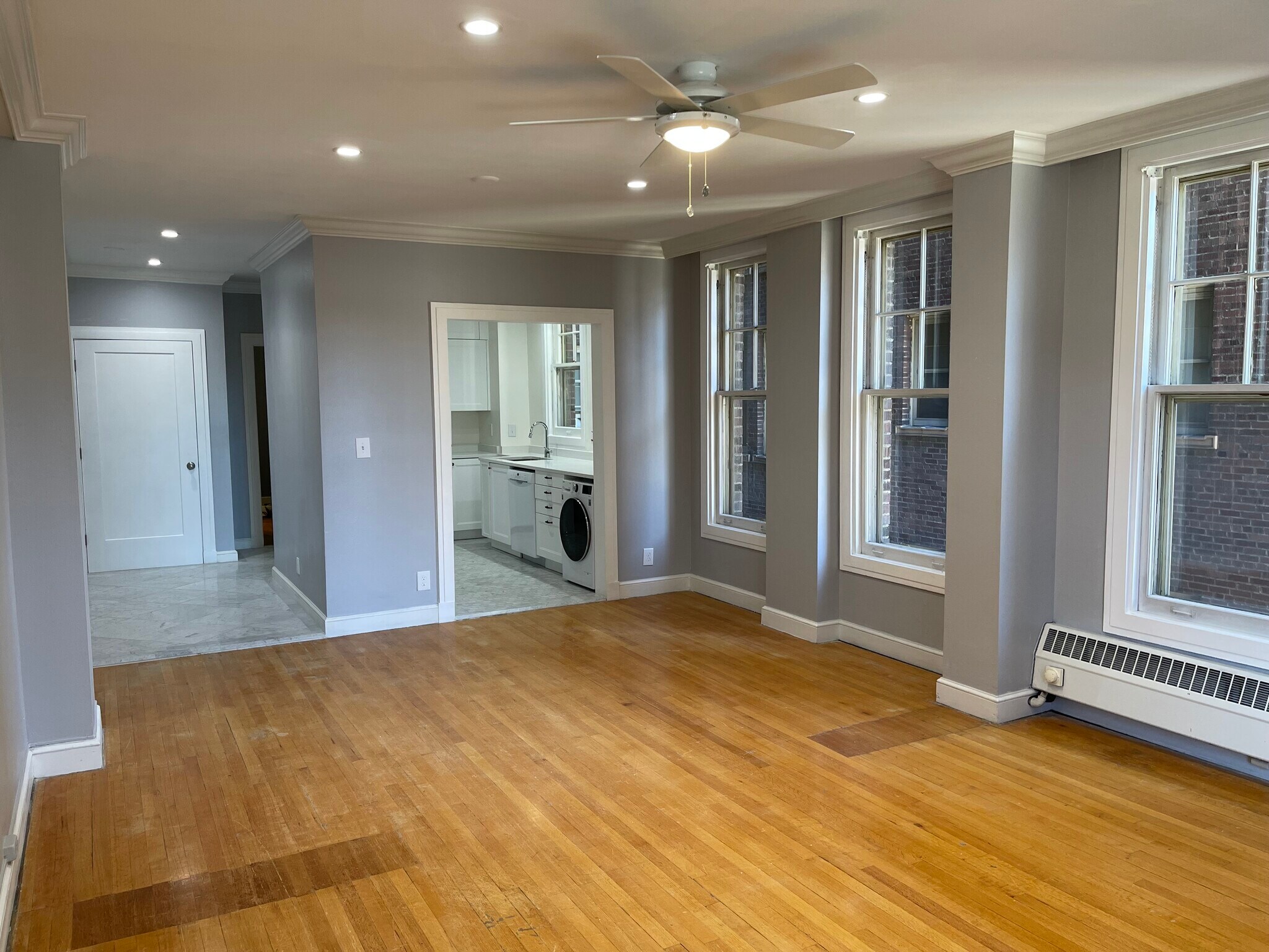 View into kitchen and entry from living room - 29 S State St