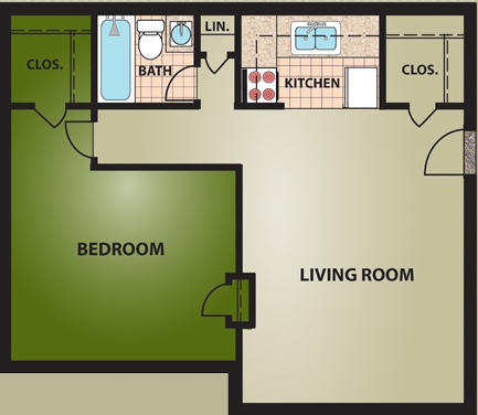 1BR/1BA - Village South Apartments