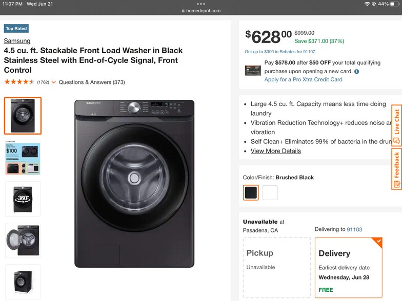 Washer Delivery Pending - 574 N Wilson Ave