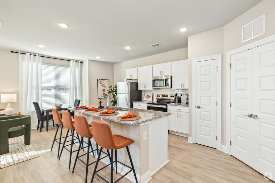 The Cape: 1BA, 1BR- Kitchen - Flats at East Bay