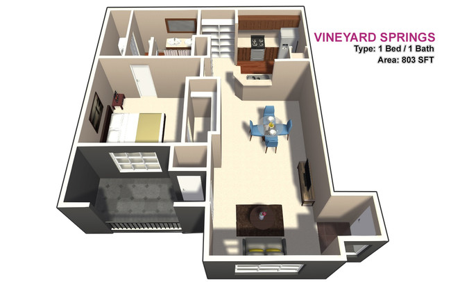 1 BED / 1 BATH - Vineyard Springs