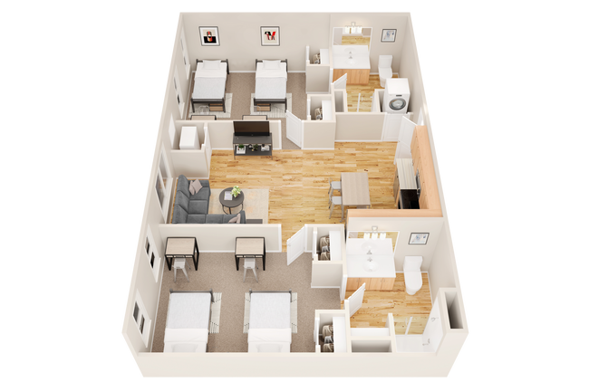 B3: 2BD | 2BA | 862 SF - Radius