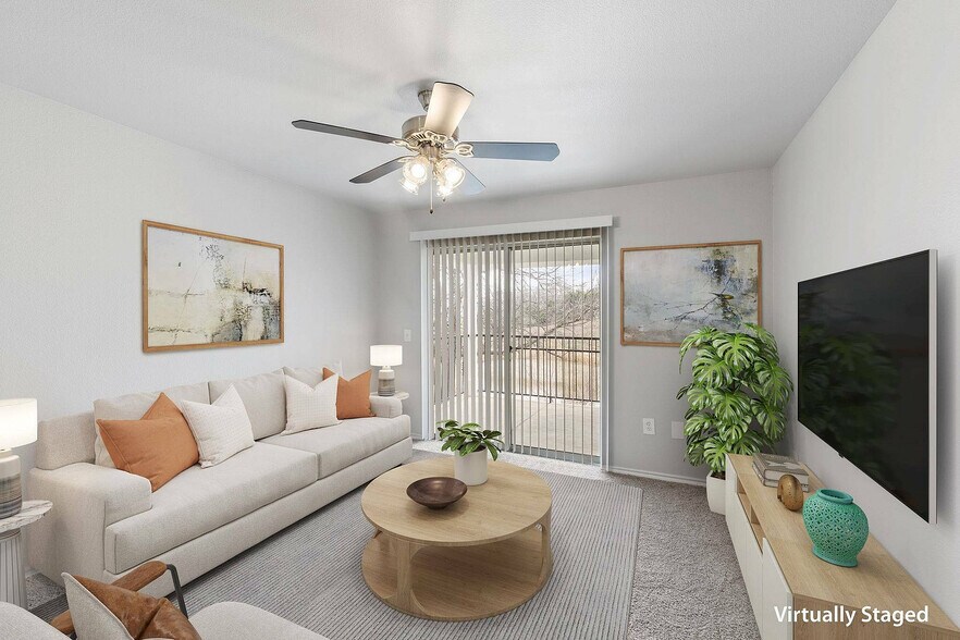 Spacious Living Room at Fort Branch, Truman's Landing in Austin, TX - Fort Branch at Trumans Landing