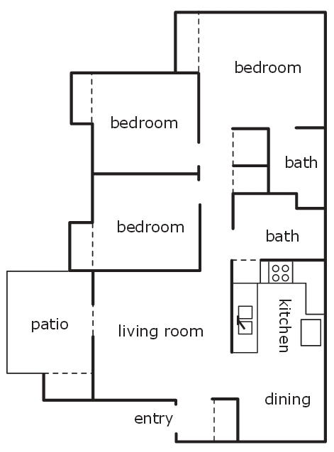 3BR/2BA - Glenbrook Apartments