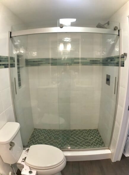 large shower with glass doors - 15 S Golfview Rd