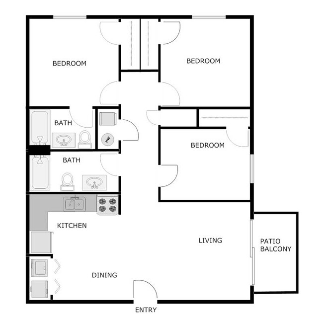 Floorplan - COLONIAL GARDENS APARTMENTS