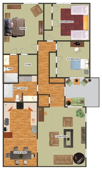 Deluxe 3 BR / 2 BA - Sunnyview Apartments