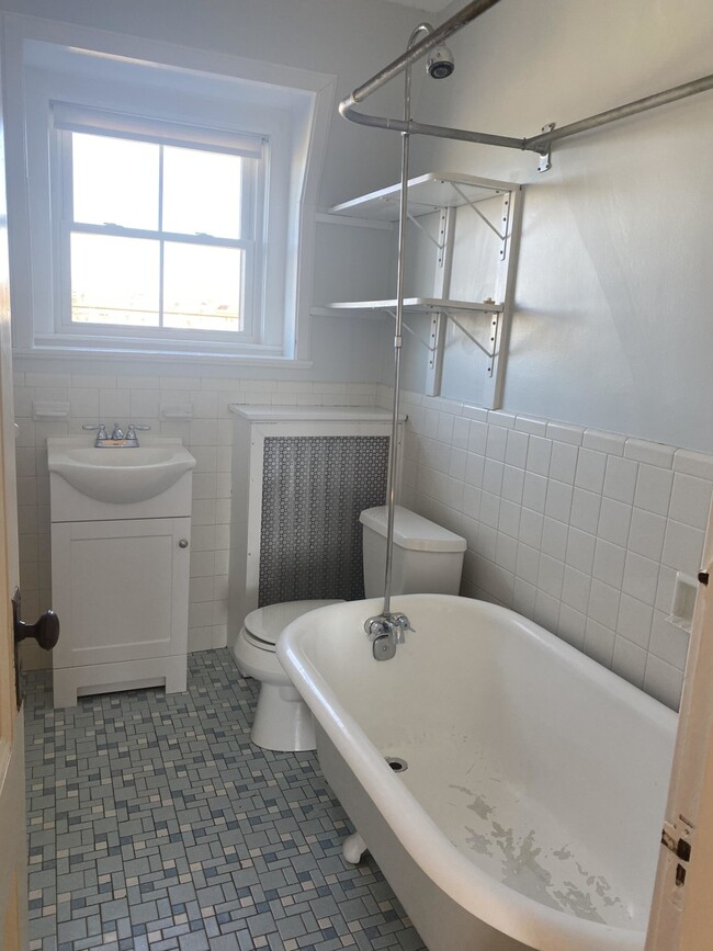 Large bathroom with clawfoot tub shower - 4 Arlington Rd